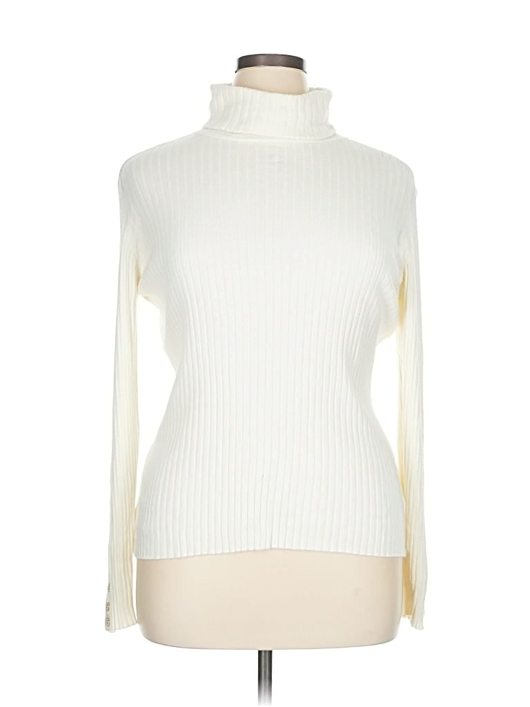 Pre-owned Charter Club Turtleneck Sweater In White