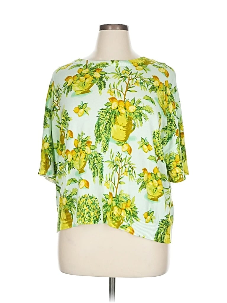 Pre-owned Talbots Short Sleeve Blouse In Green