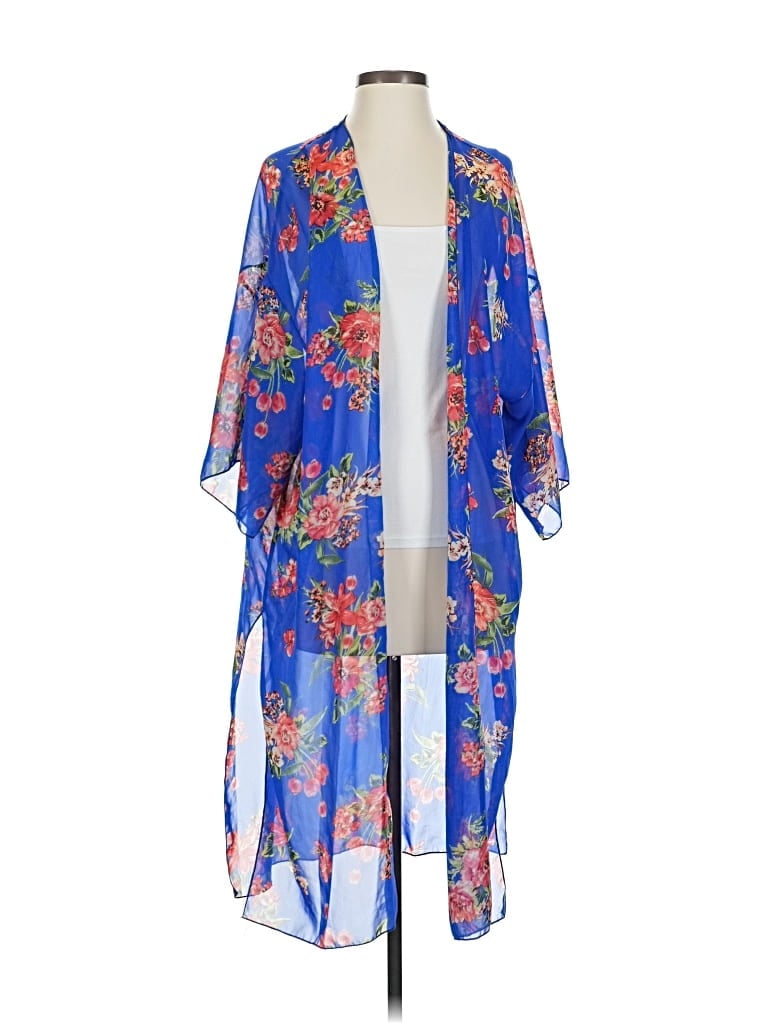 Pre-owned Fashion Nova Kimono In Blue
