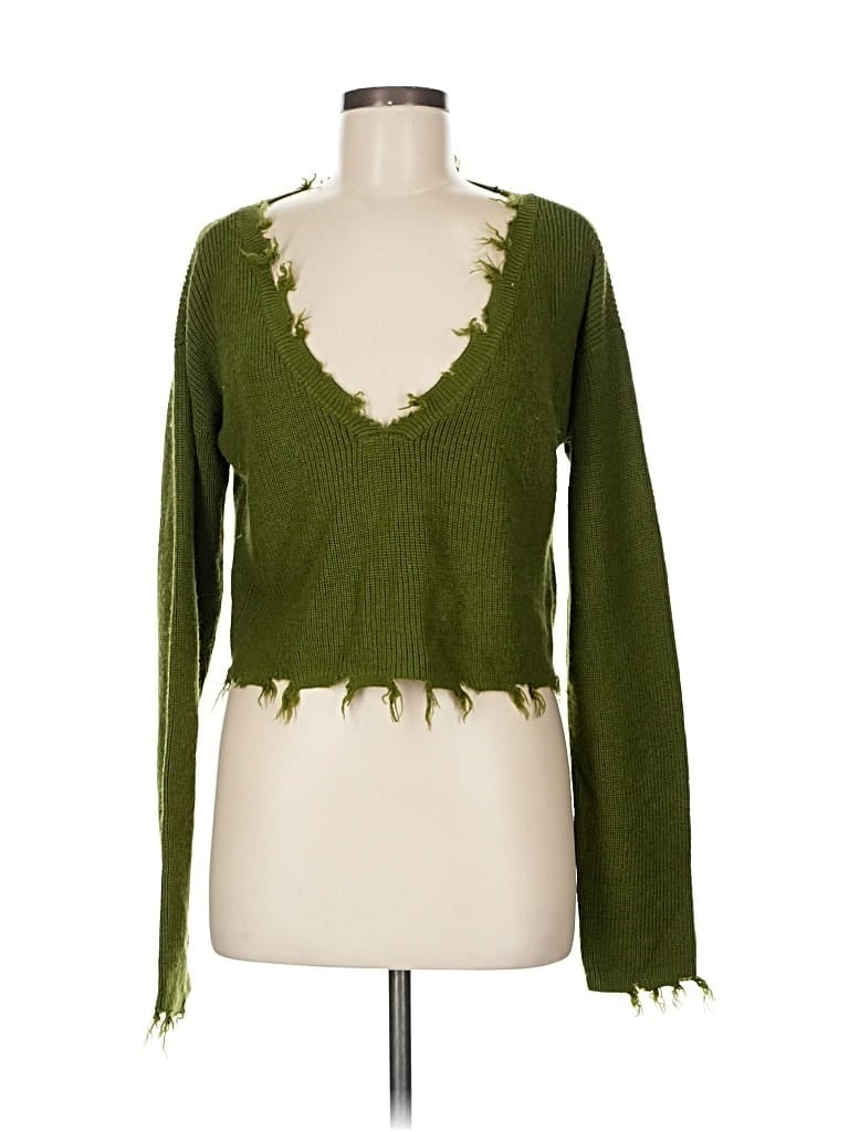 Pre-owned Lovers & Friends Pullover Sweater In Green
