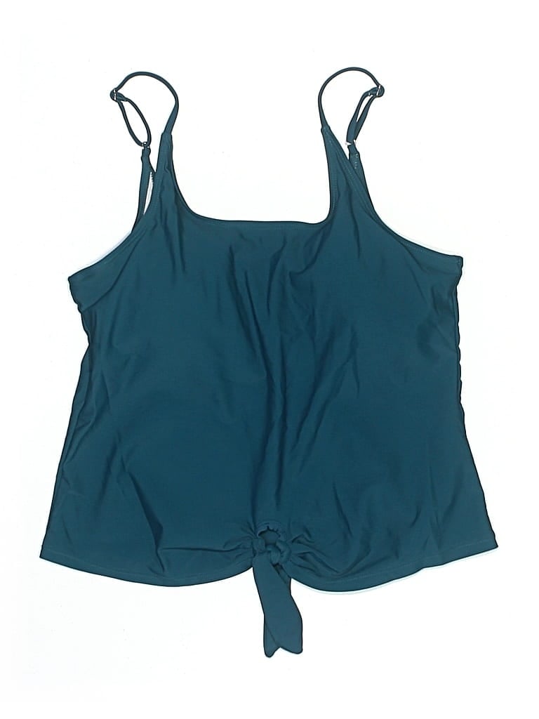 Pre-owned Unbranded Swimsuit Top Teal Swimwear In Blue