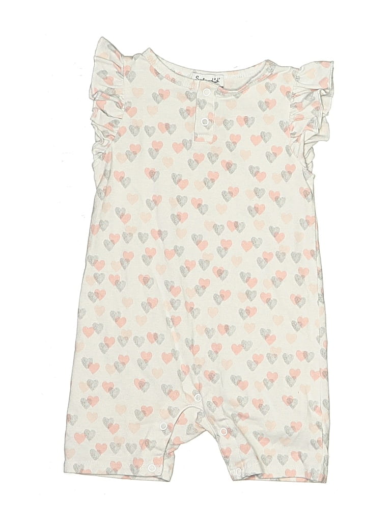 Pre-owned Splendid Kids' Short Sleeve Onesie In White
