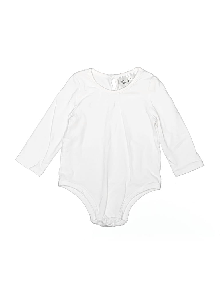 Pre-owned Rare Editions Babies' Long Sleeve Onesie In White