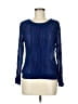 One Fine Day 100% Rayon Solid Blue Long Sleeve Blouse Size M - photo 1