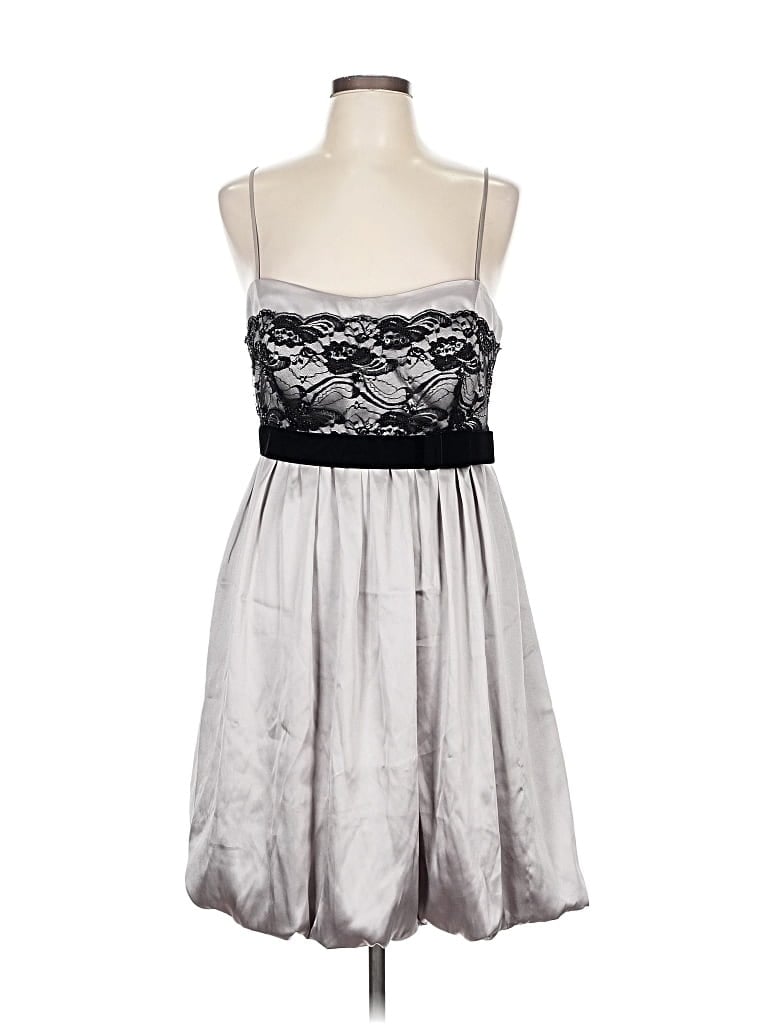 Pre-owned Nicole By Nicole Miller Cocktail Dress In Gray