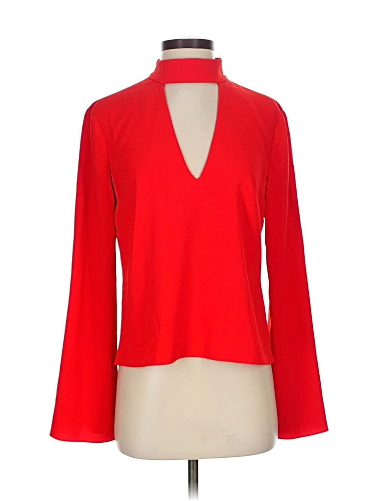 Pre-owned Intermix Long Sleeve Blouse In Red