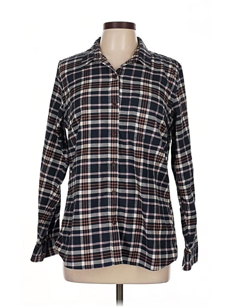 Pre-owned L.l.bean Long Sleeve Button Down Shirt In Blue