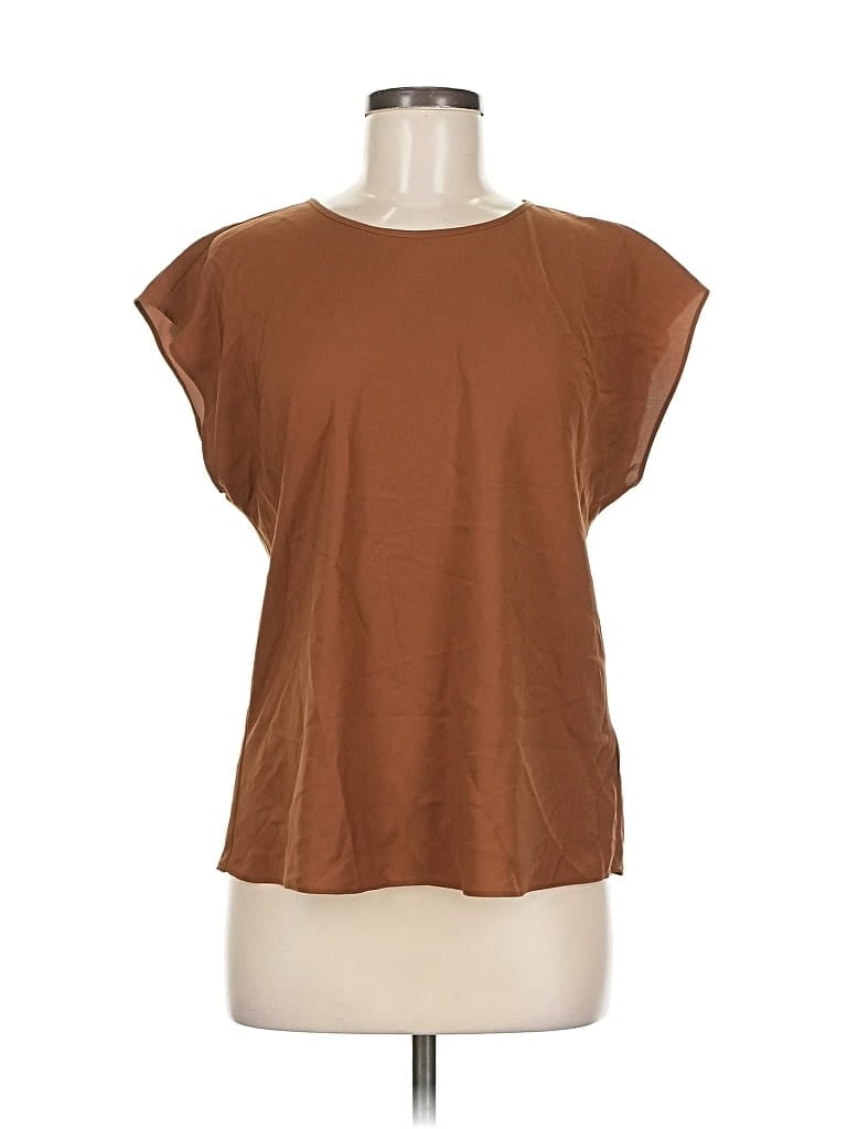 Pre-owned Express Short Sleeve Top Brown Boatneck Tops