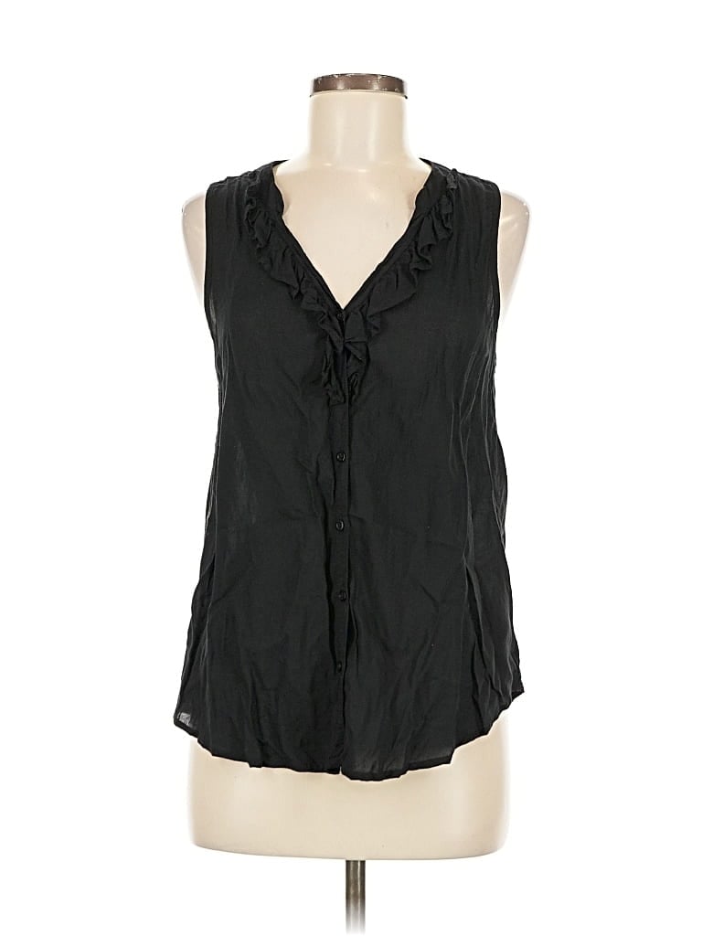 Pre-owned Frenchi Sleeveless Blouse In Black