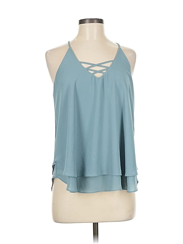 Pre-owned Active Usa Sleeveless Blouse In Blue