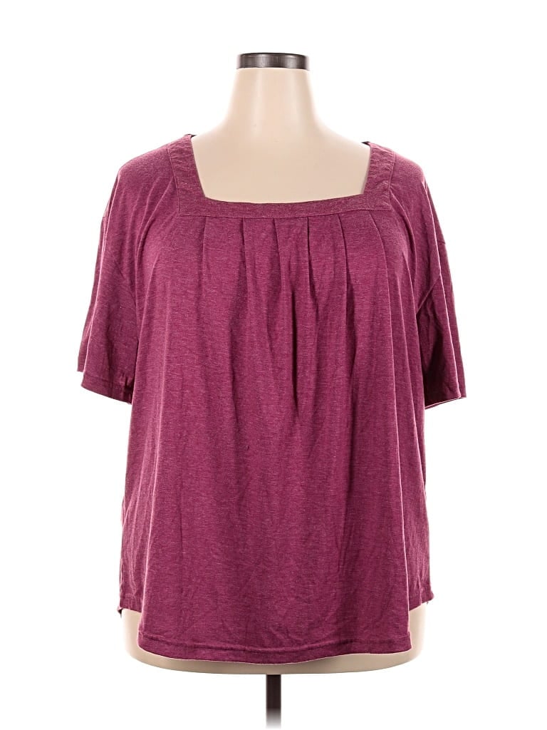 Pre-owned Unbranded Short Sleeve T-shirt In Burgundy