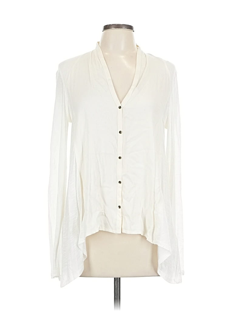 Pre-owned Lucky Brand Long Sleeve Blouse In White