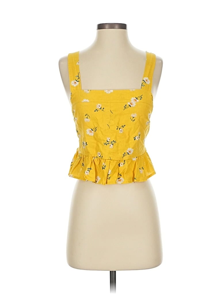 Pre-owned La Hearts Sleeveless Top Yellow Sweetheart Neckline Tops