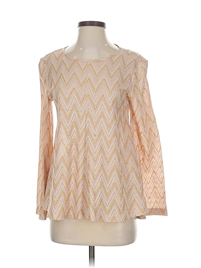 Pre-owned M Missoni Long Sleeve Blouse In Brown