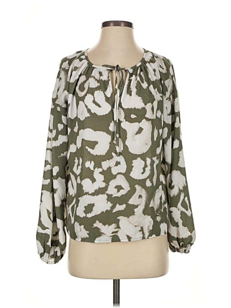 Pre-owned Elizabeth And James Long Sleeve Blouse In Green