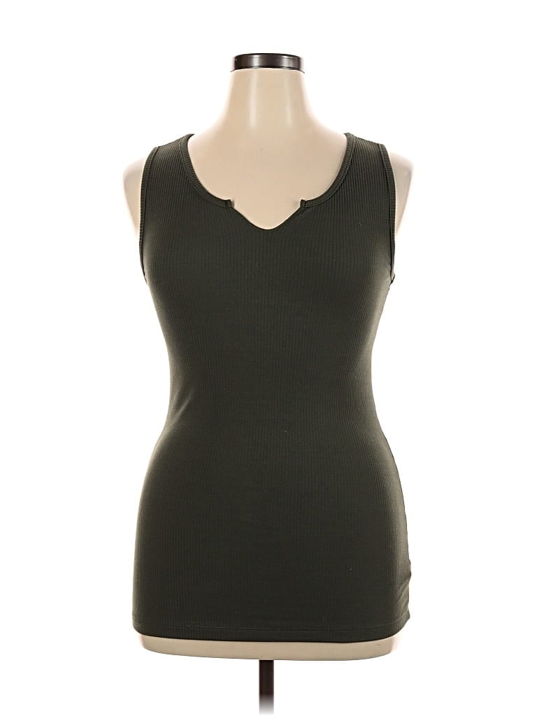 Pre-owned One Step Up Tank Top Green Sweetheart Neckline Tops