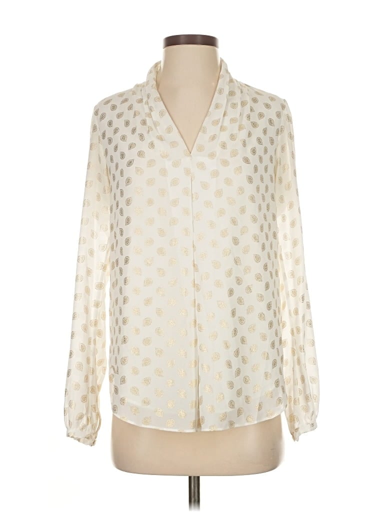 Pre-owned Michael Michael Kors Long Sleeve Blouse In White