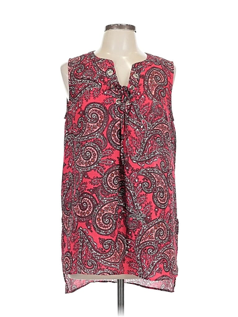 Pre-owned Dana Buchman Sleeveless Blouse In Red