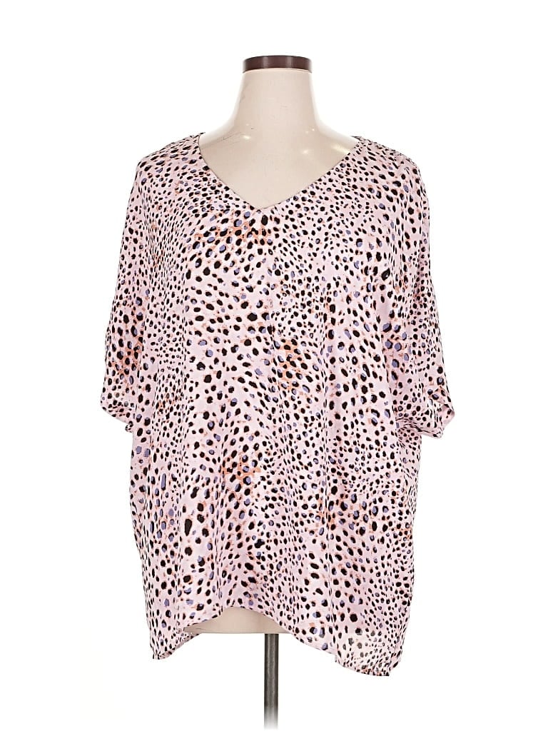 Pre-owned Unbranded Short Sleeve Blouse In Pink