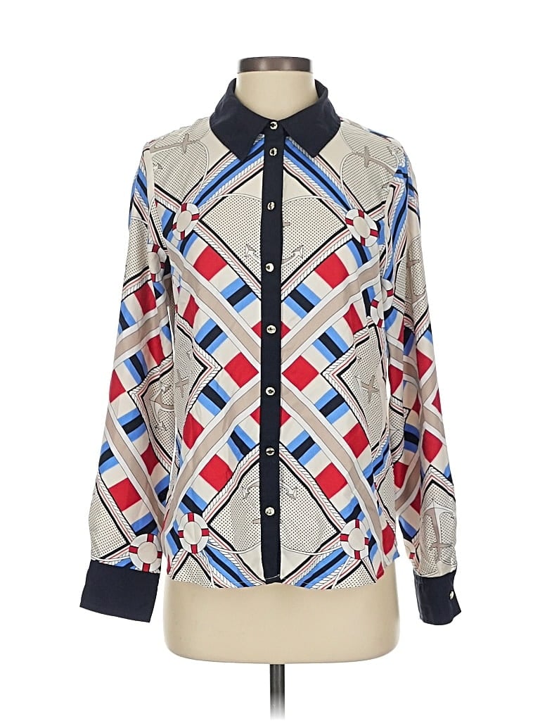 Pre-owned Tommy Hilfiger Long Sleeve Blouse In Blue