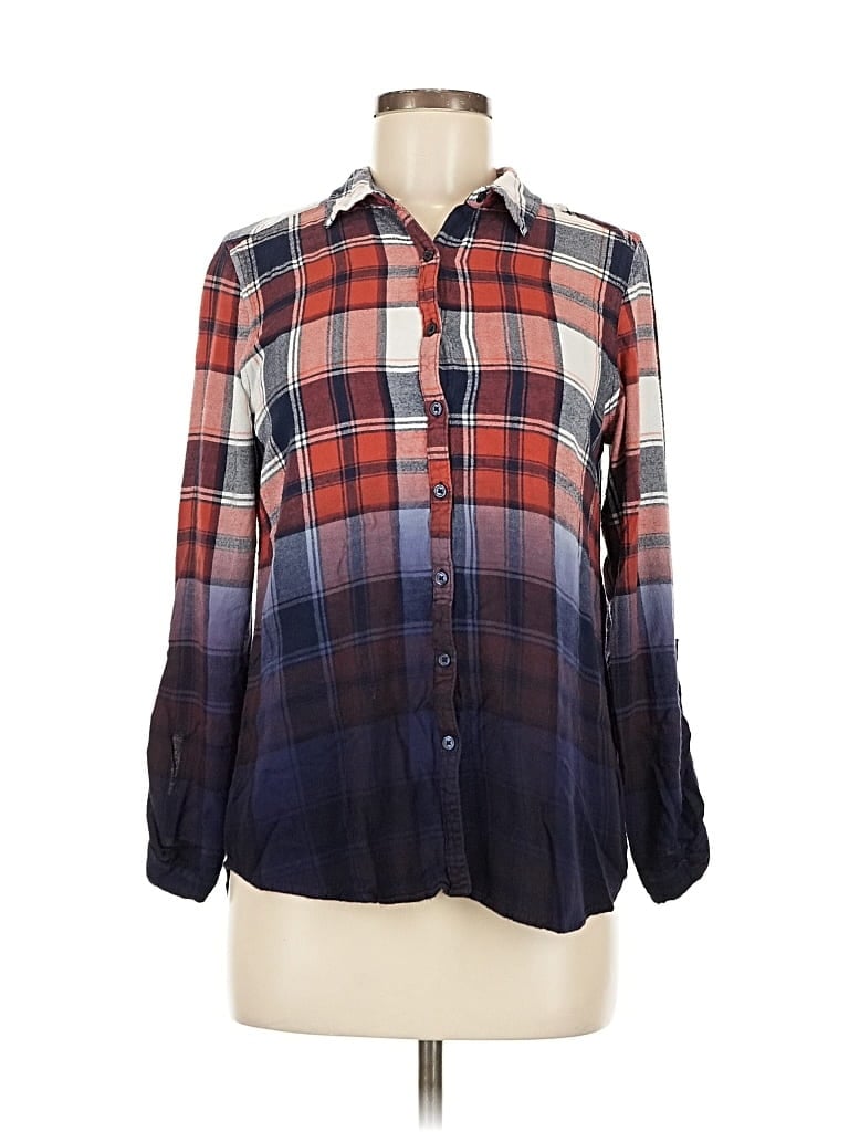 Pre-owned Como Blu Long Sleeve Button Down Shirt In Blue