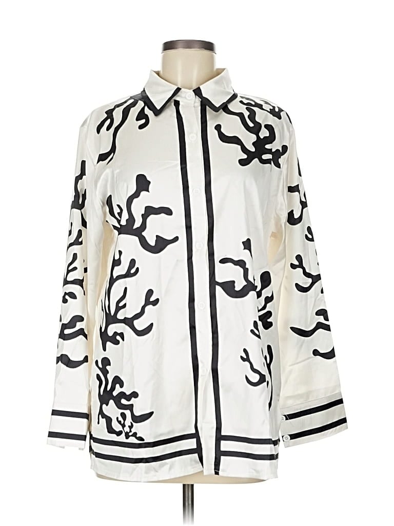 Pre-owned Unbranded Long Sleeve Blouse In White