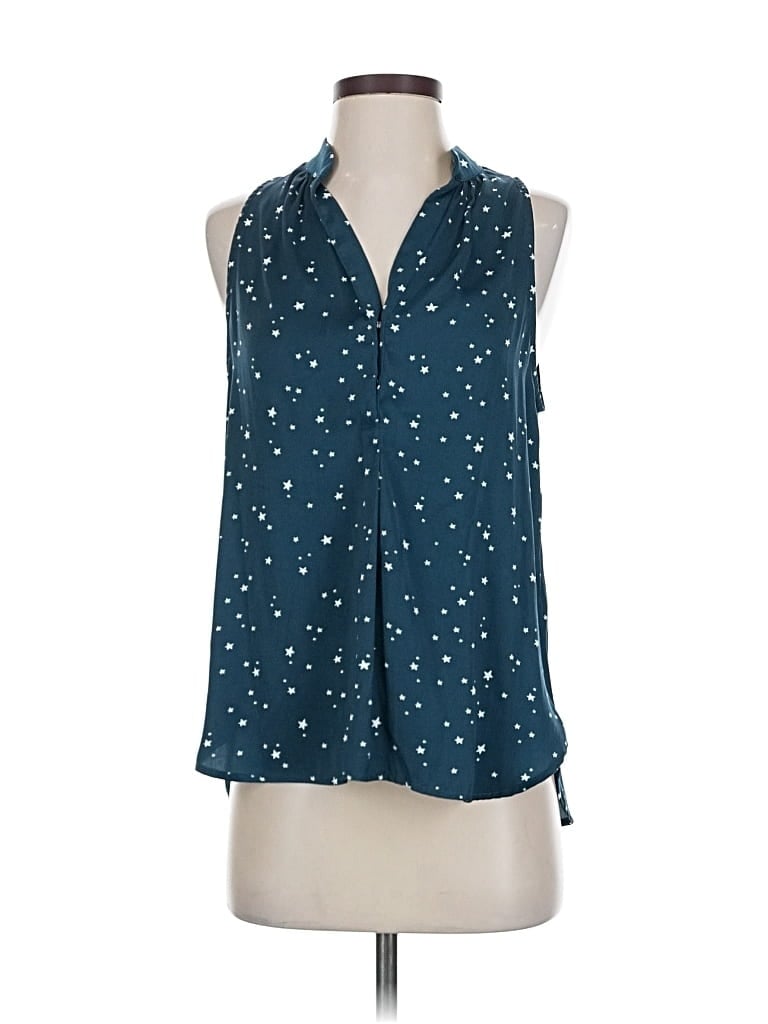 Pre-owned David Lerner Sleeveless Blouse In Blue