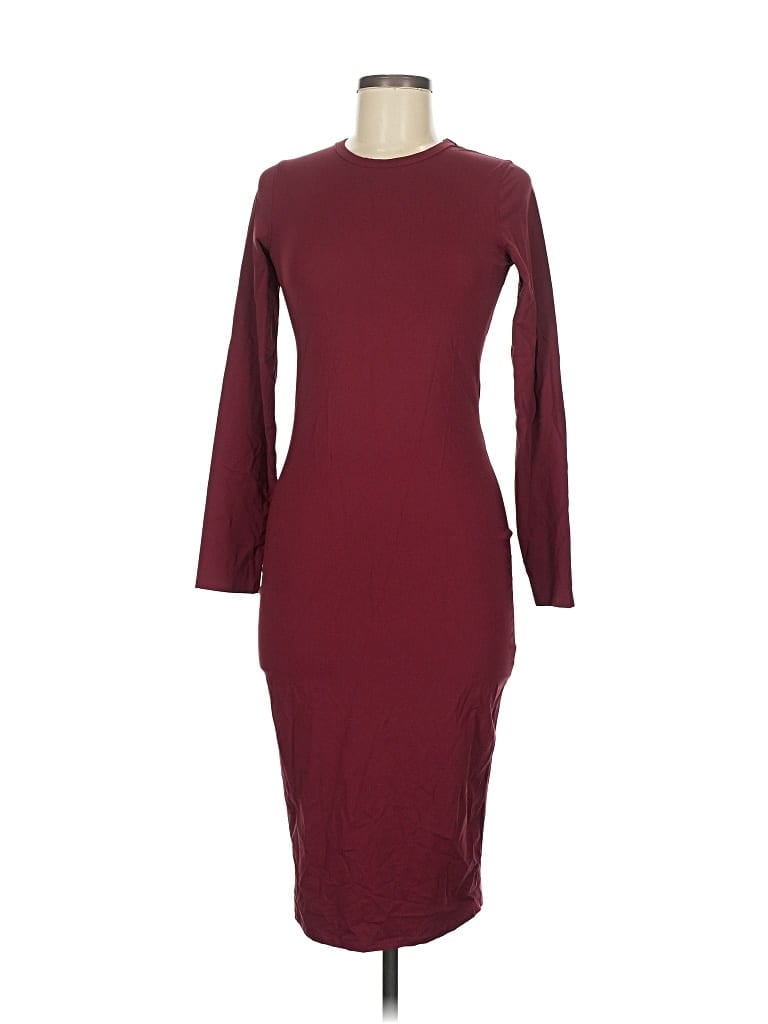 Pre-owned Zara W&b Collection Cocktail Dress In Burgundy