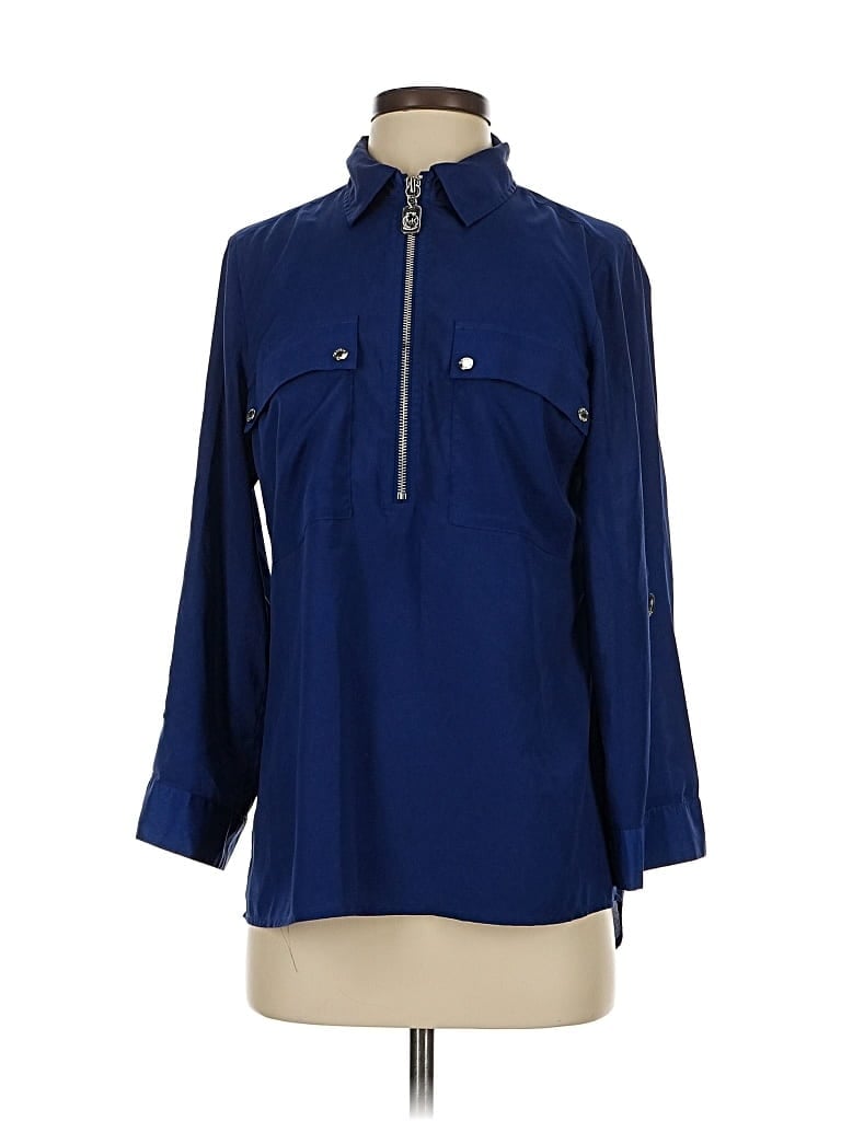 Pre-owned Michael Michael Kors 3/4 Sleeve Blouse In Blue