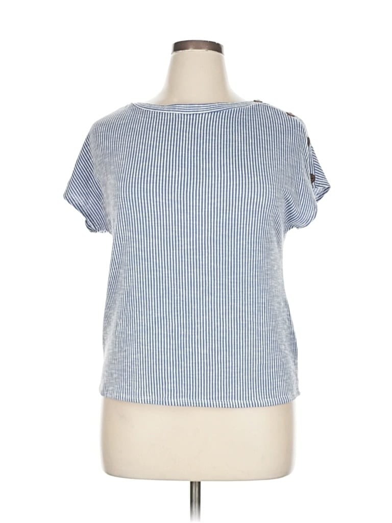 Pre-owned W5 Short Sleeve Top Blue Crew Neck Tops