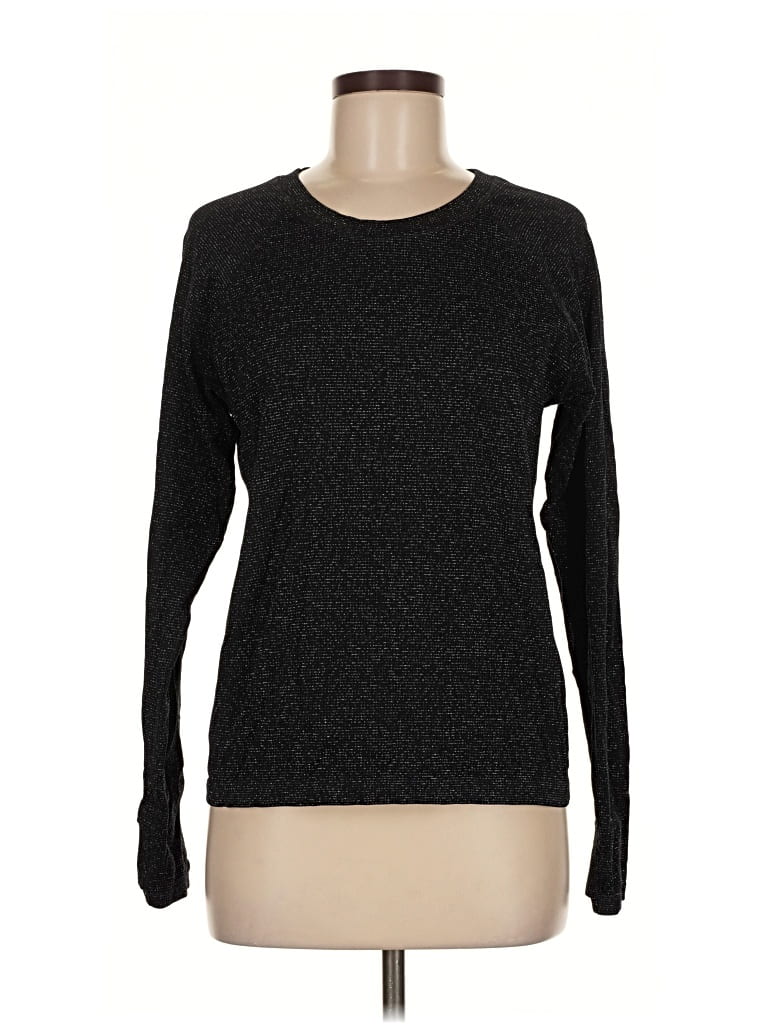 Pre-owned Athleta Long Sleeve T-shirt In Black