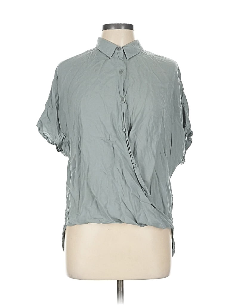 Pre-owned By Together Short Sleeve Blouse In Gray