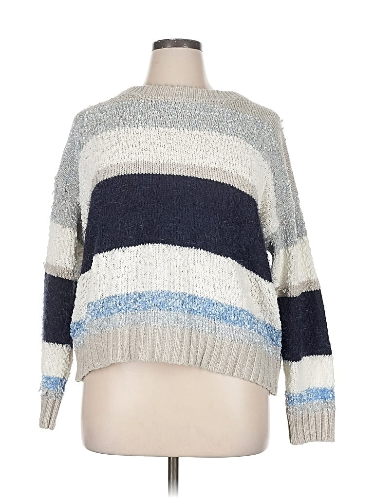 Pre-owned Studio B By Bobeau Pullover Sweater In Blue