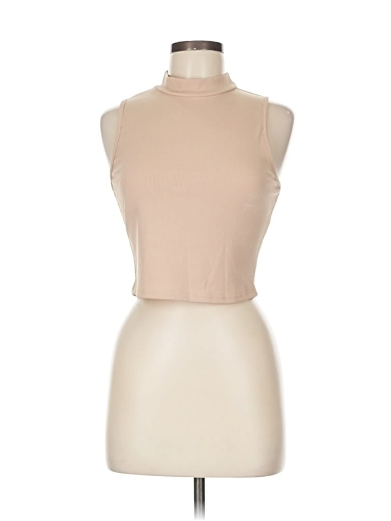 Pre-owned Unbranded Tank Top Tan Halter Neckline Tops In Brown