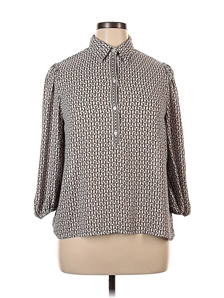 Pre-owned Max Studio 3/4 Sleeve Blouse In Gray