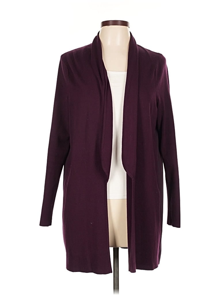 Pre-owned Calvin Klein Cardigan Sweater In Burgundy