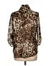 Ambiance Apparel 100% Polyester Animal Print Brown 3/4 Sleeve Blouse Size L - photo 2