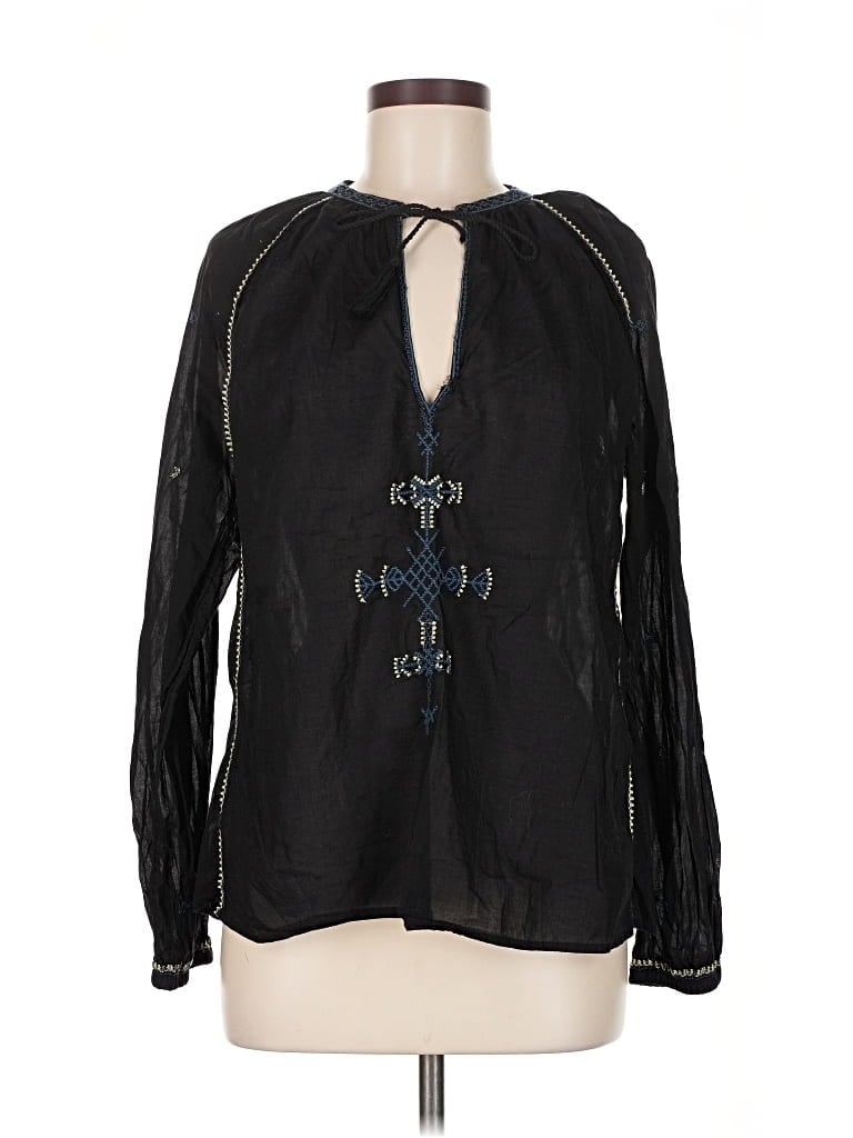 Pre-owned Sunday Best Long Sleeve Blouse In Black