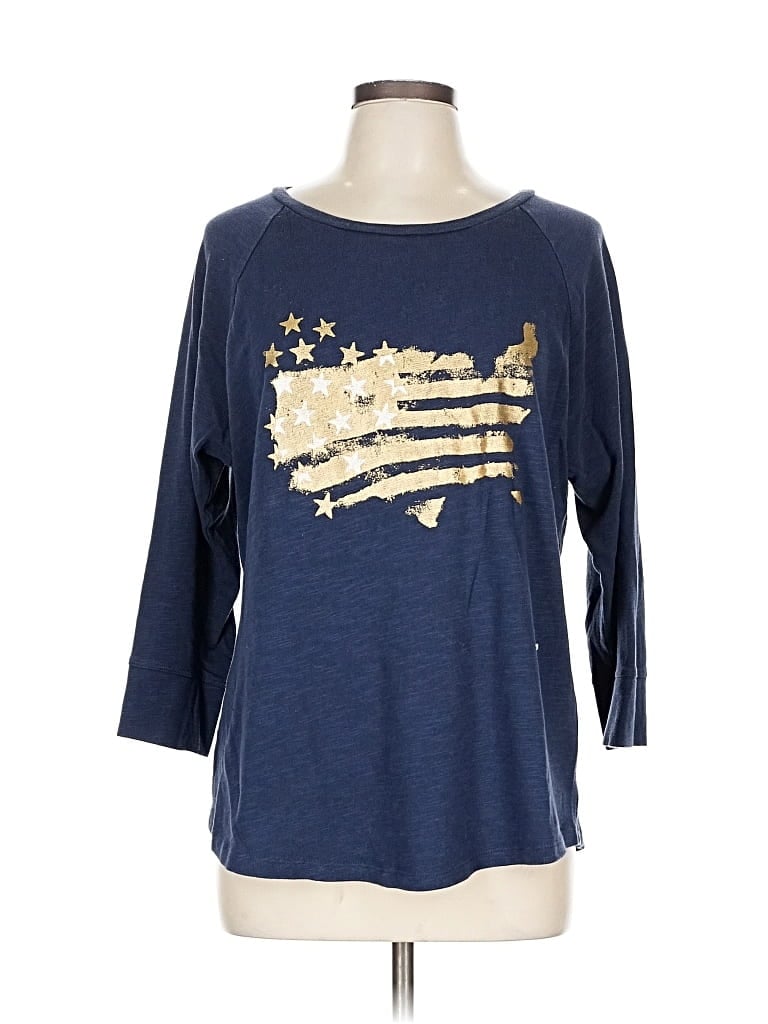 Pre-owned Sonoma Life + Style 3/4 Sleeve T-shirt In Blue
