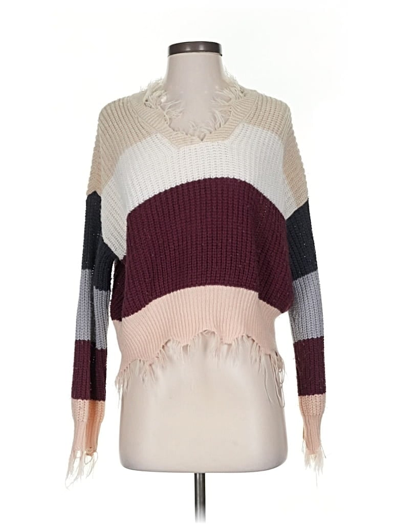 Pre-owned Rewind Pullover Sweater In Burgundy