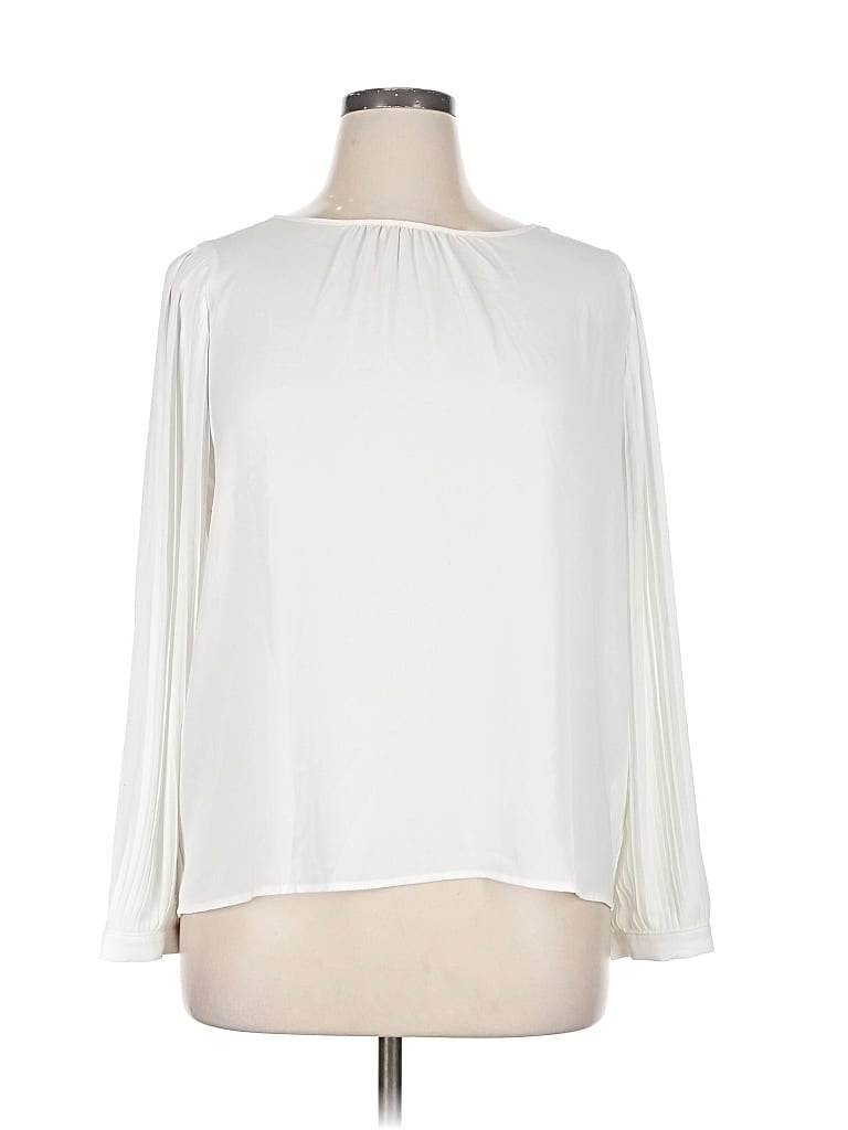Pre-owned J.crew Factory Store Long Sleeve Blouse In White