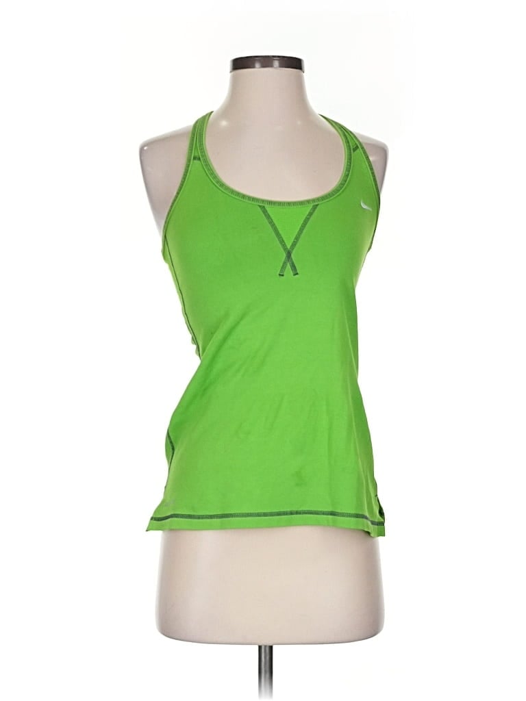 Pre-owned Nike Tank Top Green Halter Neckline Tops