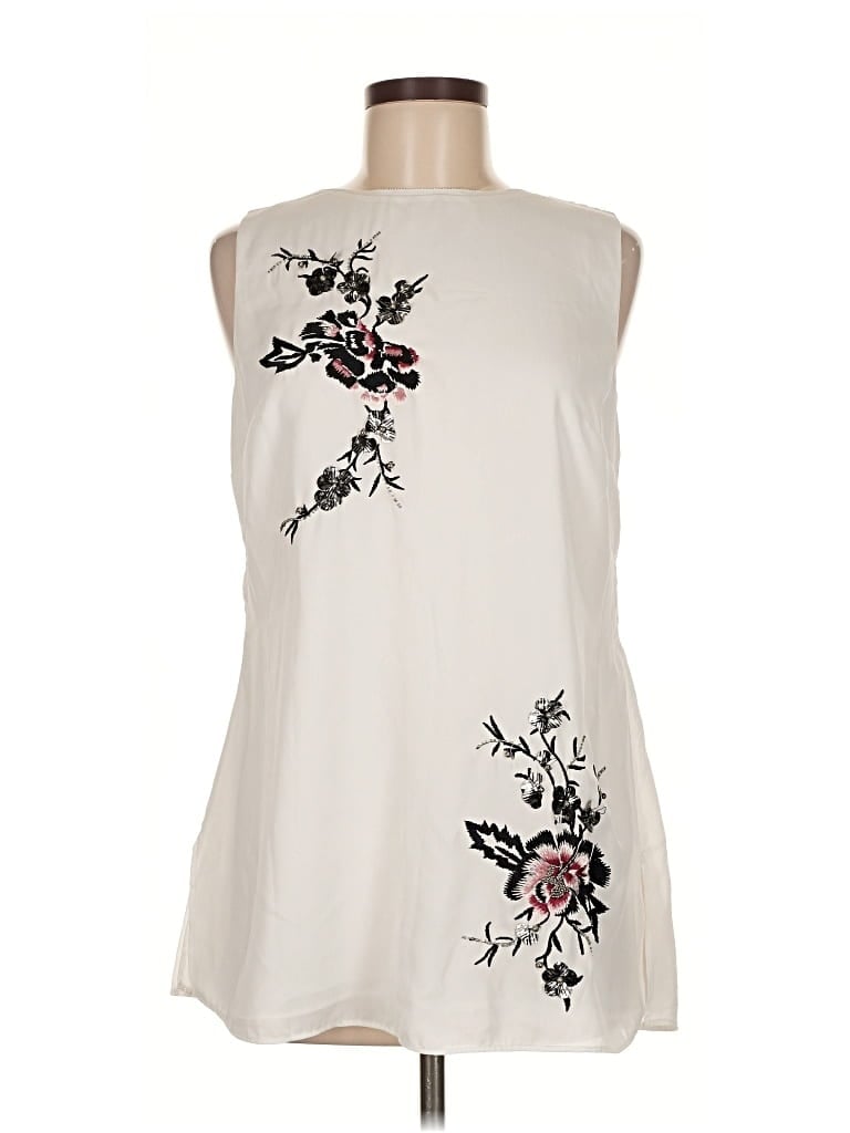 Pre-owned Unbranded Sleeveless Blouse In White