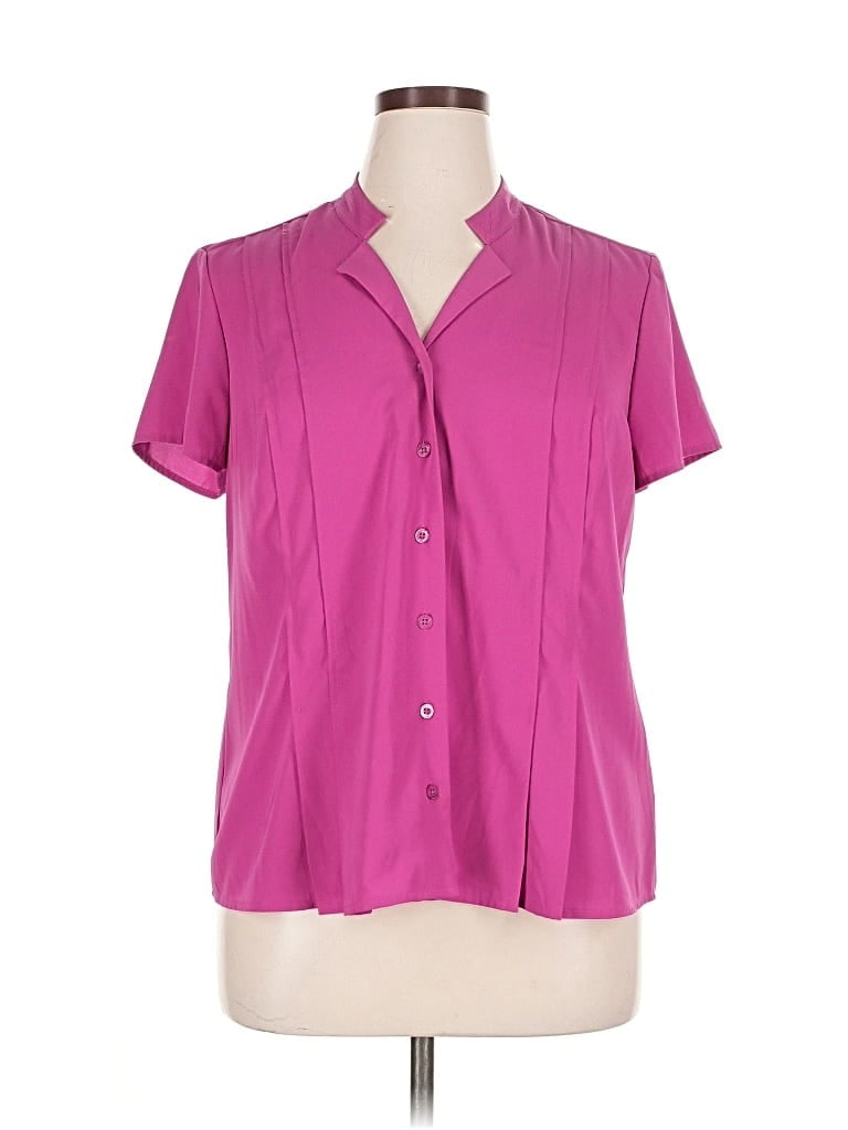 Pre-owned Dana Buchman Short Sleeve Blouse In Pink