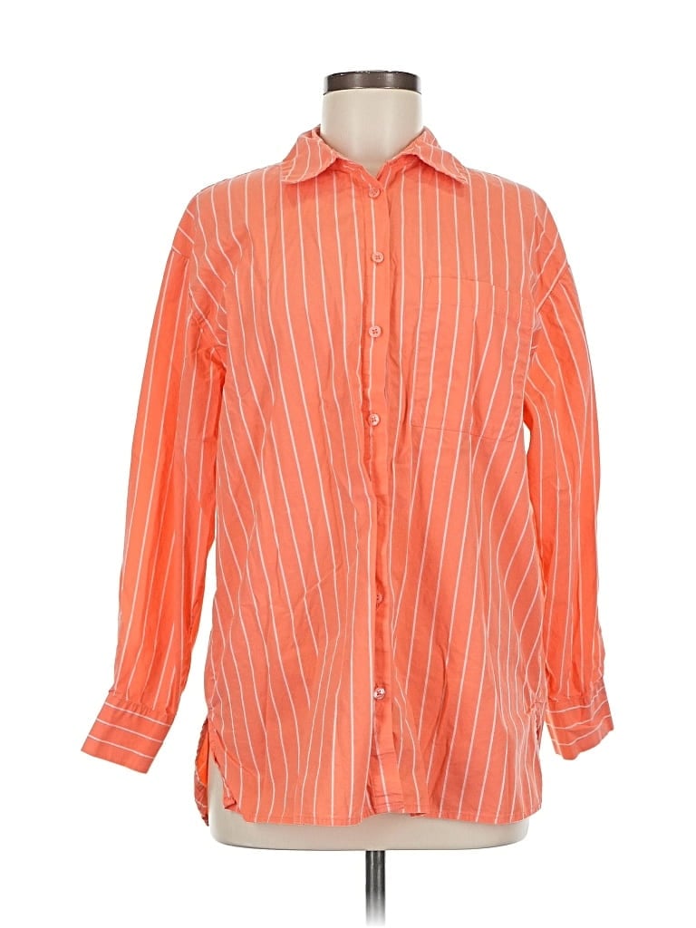 Pre-owned Target Long Sleeve Button Down Shirt In Orange