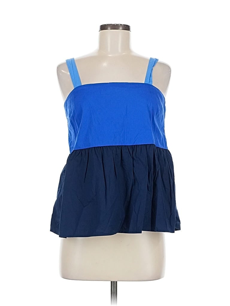 Pre-owned Ann Taylor Loft Tank Top Blue Strapless Neckline Tops