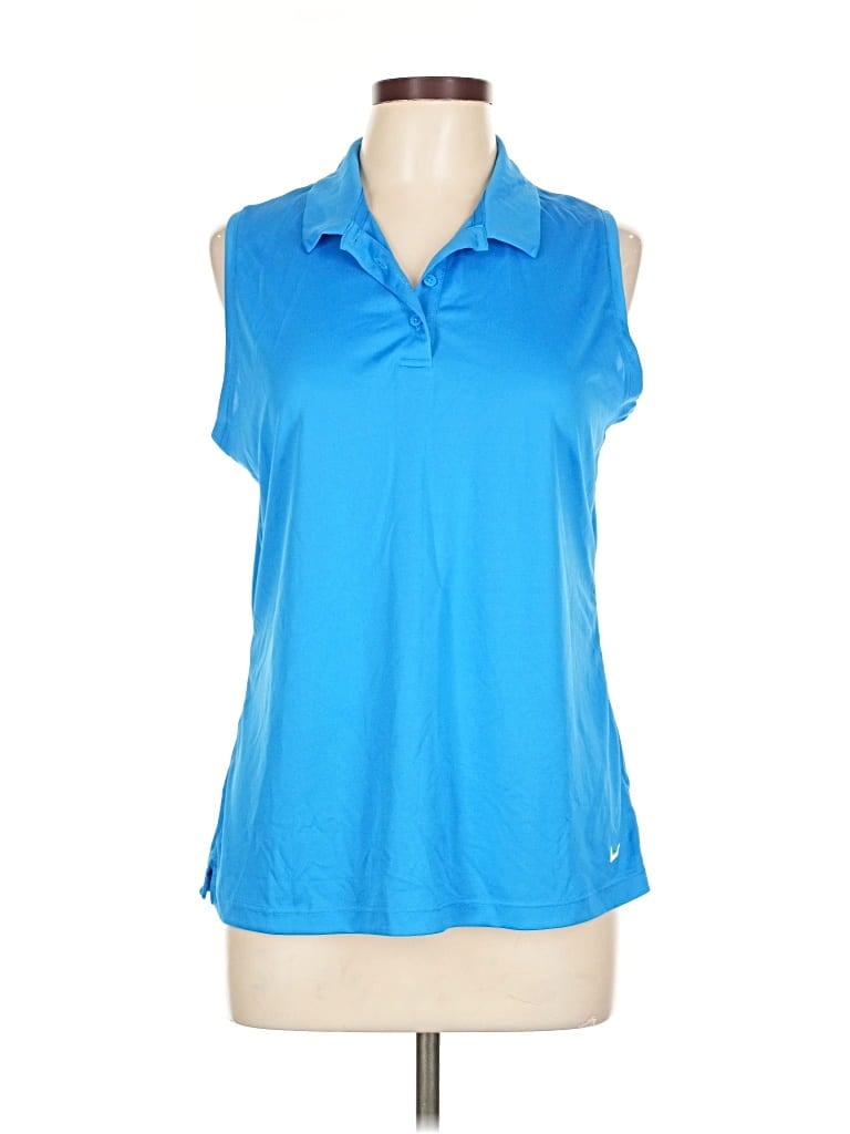 Pre-owned Nike Short Sleeve Polo Shirt In Blue