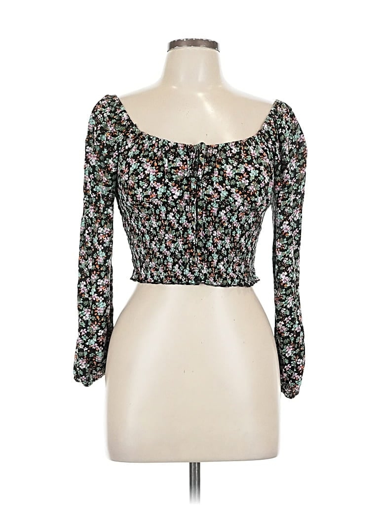 Pre-owned Baevely 3/4 Sleeve Blouse In Black