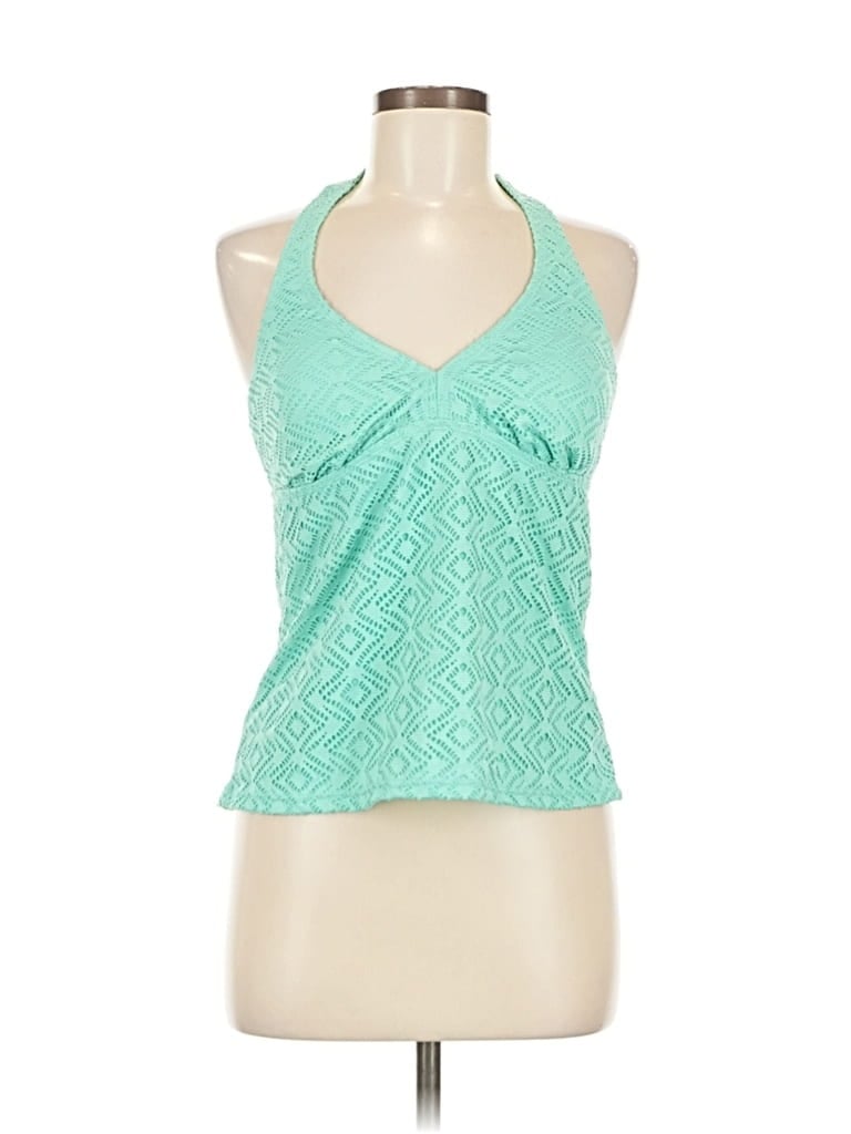 Pre-owned Catalina Sleeveless Top Green Halter Neckline Tops