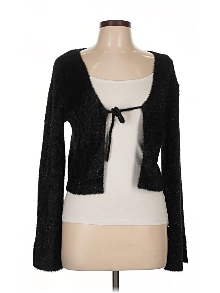 Happily Grey Cardigan Sweater In Black